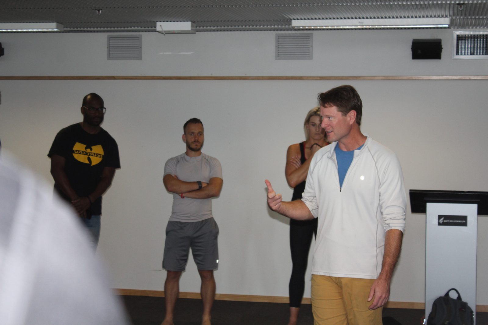 Chris Korfist teaching a workshop at AUT Millennium in New Zealand